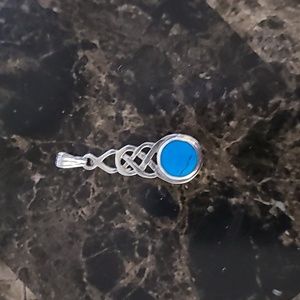 Turquoise and sterling silver pendant